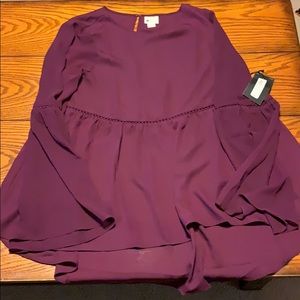 NWT Stylis Flowy Burgundy long sleeve